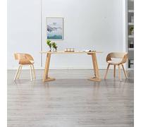 QJBSAVVA Lot de 2 chaises de salle à manger, en cuir synthétique et bois d'éveil, avec rembourrage doux, confortables et durables, 53 x 52 x 70 cm, design moderne pour cuisine, salle à manger et salon