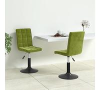 QJBSAVVA Lot de 2 chaises de salle à manger, pivotantes, en velours, vert clair, hauteur réglable, 40 x 52 x 102,5-117,5 cm, modernes, pour cuisine, salon, salle à manger