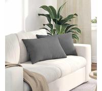 QJBSAVVA Lot de 2 coussins de canapé, gris foncé, 60 x 40 x 20 cm, modernes, avec housse amovible, en tissu résistant, pour salon, chambre à coucher et bureau à domicile