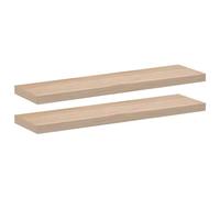 QJBSAVVA Lot de 2 étagères flottantes 90 x 23,5 x 4 cm - Modernes - En bois - Avec placage chêne - Pour salon, couloir, cuisine et bureau