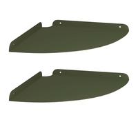 QJBSAVVA Lot de 2 Étagères Flottantes d'angle en Acier, Design Quart de Rond avec Bords Relevés, Rangement Mural Gain de Place 30 x 30 x 2 cm, Vert Olive Mat pour Salon Cuisine et Salle de Bain
