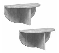 QJBSAVVA Lot de 2 étagères murales en béton gris 38 x 19 x 19 cm en matériau dérivé du bois - Bibliothèque moderne avec structure durable - Étagère de rangement peu encombrante pour salon, chambre à