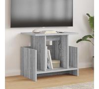 QJBSAVVA Lot de 2 meubles TV bas - Gris Sonoma - 50 x 35 x 45 cm - En bois - Meuble TV moderne pour salon, chambre à coucher, bureau