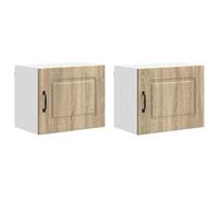 QJBSAVVA Lot de 2 Panneaux de Lave-Vaisselle Kalmar, Armoire Murale de Cuisine Suspendue en Bois d'Ingénierie, Placard de Rangement Modulaire Moderne, 50x31x40 cm, Chêne Sonoma
