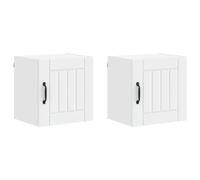 QJBSAVVA Lot de 2 Panneaux de Lave-Vaisselle Lucca en Bois d'Ingénierie, Façade d'Habillage pour Appareil Electroménager et Meuble de Cuisine Moderne, Blanc, 40 x 31 x 40 cm