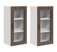 QJBSAVVA Lot de 2 Panneaux de Lave-Vaisselle Lucca, Façade d'Habillage pour Lave-Vaisselle Encastrable et Armoire de Cuisine, Bois d'Ingénierie, 40 x 31 x 80 cm, Chêne Brun