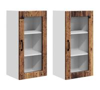 QJBSAVVA Lot de 2 Panneaux de Lave-Vaisselle Lucca, Habillage pour Façade et Armoire Murale de Cuisine en Bois d'Ingénierie, Style Moderne et Durable, Coloris Bois Ancien, 40 x 31 x 80 cm