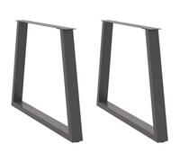 QJBSAVVA Lot de 2 Pieds de Table à Manger en V, Pied de Bureau Métal en Acier Thermolaqué Anthracite 100 x 72-73,3 cm, Piétement Géométrique pour Table de Cuisine et Bureau