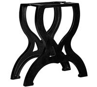 QJBSAVVA Lot de 2 Pieds de Table Basse Cadre en X en Fonte, Pieds de Table Style Industriel et Vintage Noir 45 x 42 cm pour Création de Meubles DIY et Table de Salon