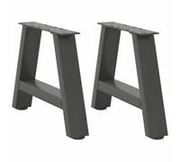 QJBSAVVA Lot de 2 Pieds de Table Basse en Forme de A, Pieds de Meuble en Acier Thermolaqué Anthracite 30 x 30-31 cm, Piétement en Métal Robuste pour Table de Salon et Projets DIY