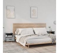 QJBSAVVA Lot de 2 tables de chevet en bois et métal - Gris Sonoma - Design moderne avec tiroir et étagère - Partie supérieure stable pour chambre à coucher et salon