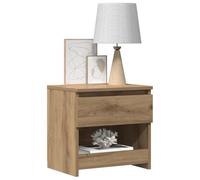 QJBSAVVA Lot de 2 tables de chevet en chêne artisan - 40 x 30 x 39 cm - Tiroir ouvert - Design moderne et peu encombrant - Robuste et facile d'entretien - Pour chambre à coucher, salon, couloir