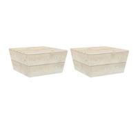 QJBSAVVA Lot de 2 Tables de Jardin en Bois d'Épicéa Imprégné 60x60x30 cm, Table Basse d'Extérieur Modulable pour Terrasse, Balcon et Jardin, Mobilier d'Extérieur Robuste