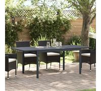 QJBSAVVA Lot de 2 tables extensibles rectangulaires pour extérieur, 210 x 90 x 73 cm, en acier revêtu par pulvérisation, design moderne, résistant aux intempéries, pour jardin, balcon et camping