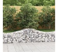 QJBSAVVA Lot de 20 paniers gabions en fer galvanisé - 200 x 50 x 40/60 cm - Avec arc haut - Clôture brise-vue stable pour jardin, jardin, terrasse