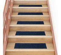 QJBSAVVA Lot de 30 tapis d'escalier autocollants - Bleu marine - 76 x 20 cm - Rectangulaires - Antidérapants - Avec réduction du bruit - Pour appartement, maison et couloir