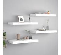 QJBSAVVA Lot de 4 étagères flottantes, design moderne en nid d'abeille, MDF, avec cadre en métal blanc, montage invisible, étagère murale élégante pour salon, salle de bain et cuisine