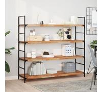 QJBSAVVA Lot de 4 étagères flottantes en bois massif d'acacia huilé - 140 x 40 x 4 cm - Étagère murale pour design moderne - Robuste et durable - Pour salon, cuisine, salle de bain, bureau
