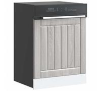 QJBSAVVA Lucca Panneau de lave-vaisselle en matériau dérivé du bois Sonoma Gris 60 x 1,5 x 67 cm Panneau avant d'armoire de cuisine avec design intemporel pour protection du lave-vaisselle