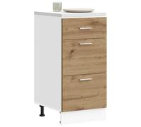 QJBSAVVA Lyon Armoire de cuisine en chêne artisanal 40 x 46 x 81,5 cm avec pieds réglables et grand espace de rangement pour ustensiles de cuisine et vaisselle
