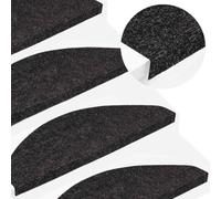 QJBSAVVA Marches d'escalier autocollantes anthracite 65 x 22,5 x 3,5 cm en feutre aiguilleté antidérapant insonorisant pour l'intérieur