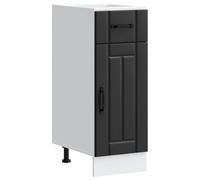 QJBSAVVA Meuble Bas de Cuisine Lucca Armoire de Rangement avec Tiroir et Porte Buffet en Bois d'Ingénierie avec Pieds Réglables pour Vaisselle et Casseroles Noir 30 x 46 x 81,5 cm