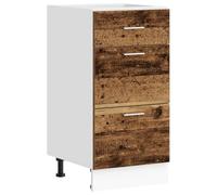 QJBSAVVA Meuble Bas de Cuisine Lyon, Armoire de Rangement de Plancher en Bois d'Ingénierie, Buffet Bas pour Vaisselle et Casseroles, Style Bois Ancien, 40 x 46 x 81,5 cm