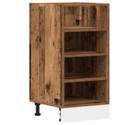 QJBSAVVA Meuble Bas de Cuisine Riga, Armoire de Sol en Bois d'Ingénierie pour Casseroles et Vaisselle, Buffet sans Plan de Travail, Coloris Vieux Bois, 40 x 44,5 x 81,5 cm