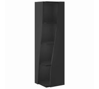 QJBSAVVA Meuble d'angle Noir Mat, Étagère d'angle en Bois d'Ingénierie 27,5x27x102 cm, Colonne de Rangement Gain de Place avec 4 Compartiments pour Salon, Entrée et Bureau