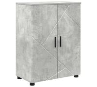 QJBSAVVA Meuble de Salle de Bain Bas Armoire de Rangement avec 2 Portes Commode en Bois d'Ingénierie et Pieds en Métal Buffet Moderne pour Maison Gris Béton 60 x 35 x 80 cm