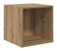 QJBSAVVA Meuble Mural Cube en Bois d'Ingénierie Chêne Artisanal, 37 x 37 x 37 cm, Étagère Murale de Rangement pour Salon et Bureau, Design Scandinave Minimaliste et Gain de Place