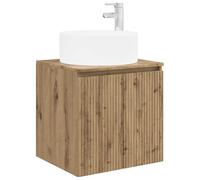QJBSAVVA Meuble sous lavabo suspendu, meuble de lavabo moderne à montage mural, meuble bas de salle de bain en chêne artisanal, armoire de salle de bain peu encombrante, 49,5 x 44,5 x 65,5 cm