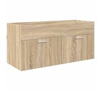 QJBSAVVA Meuble sous Vasque Salle de Bain Armoire d'Évier en Bois d'Ingénierie Chêne Sonoma avec 2 Portes Grand Espace de Rangement Organisateur 100 x 38,5 x 46 cm