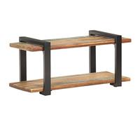 QJBSAVVA Meuble TV en bois massif recyclé de style industriel, 90 x 40 x 40 cm, buffet et meuble bas pour salon avec pieds en fer revêtus par pulvérisation