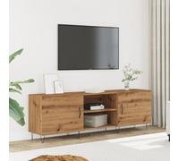 QJBSAVVA Meuble TV en chêne artisanal, 150 x 30 x 50 cm, en matériau dérivé du bois, avec 2 portes et 2 tiroirs, robuste pour le salon