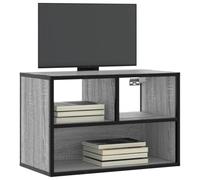 QJBSAVVA Meuble TV gris Sonoma 60 x 31 x 39,5 cm en bois et métal - Design moderne avec touche industrielle - Commode TV stable avec beaucoup d'espace de rangement pour salon, chambre à coucher et