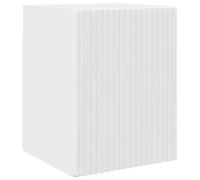 QJBSAVVA Meuble TV Mural Design Moderne en Bois d'Ingénierie Blanc Brillant, Petit Buffet Suspendu avec 1 Porte et Étagère pour Salon et Studio, Gain de Place, 30 x 31 x 40 cm