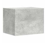 QJBSAVVA Meuble TV Mural Moderne en Bois d'Ingénierie Aspect Béton, Meuble de Rangement Suspendu avec Porte Pivotante à 90 Degrés, Petit Meuble Multimédia pour Salon, 39 x 31 x 29,5 cm