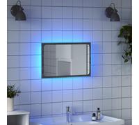 QJBSAVVA Miroir de salle de bain avec éclairage LED gris Sonoma 60 x 8,5 x 38 cm Matériau bois et verre Design élégant pour des images miroir claires et une salle de bain élégante
