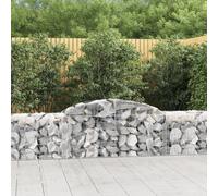 QJBSAVVA Paniers gabions 300 x 50 x 60/80 cm, fer galvanisé de 3,5 mm, mur de gabion avec crochets, brise-vue de jardin, panneaux de clôture, terrasse, cour