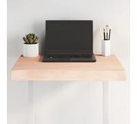 QJBSAVVA Plateau de table 60 x 50 cm en chêne massif non traité avec bord d'arbre pour bricolage, cuisine, bureau, extérieur, design moderne, robuste, pour salon, cuisine, bureau, balcon