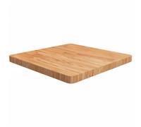 QJBSAVVA Plateau de table carré 60 x 60 x 4 cm en chêne massif laqué marron clair, pour cuisine, gastro et salon, design en bois robuste