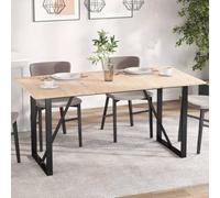 QJBSAVVA Plateau de table d'extérieur 159 x 80 cm en pin massif non traité style rustique pour salle à manger, balcon et cuisine