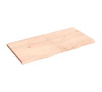 QJBSAVVA Plateau de table en bois massif - 120 x 60 cm - En chêne non traité - Avec bord naturel et fonction pliante - Plaque en bois moderne à traiter soi-même - Pour cuisine, bureau, jardin et
