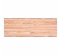 QJBSAVVA Plateau de table en chêne 140 x 50 cm avec bord d'arbre - Plan de travail pliable pour bureau, cuisine, jardin, bistrot, extérieur et salon