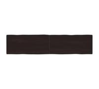 QJBSAVVA Plateau de table en chêne 220 x 50 cm avec bord d'arbre marron foncé en bois massif pliable et peu encombrant pour balcon, cuisine, gastronomie, extérieur