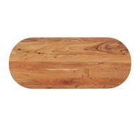 QJBSAVVA Plateau de table ovale 120 x 50 x 2,5 cm en bois massif d'acacia non traité moderne pour table à manger, bureau, cuisine, bistrot, jardin, balcon, salon, salle à manger