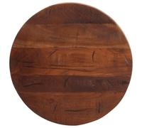 QJBSAVVA Plateau de Table Rond Ø 60x3,8 cm en Bois Massif de Récupération - Dessus de Table de Rechange Rustique avec Finition Naturelle pour Table à Manger, Bureau et Café