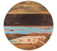 QJBSAVVA Plateau de table rond 80 cm en bois recyclé massif de 25 à 27 mm d'épaisseur pour table basse, plan de travail, cuisine, table de bistrot, jardin, design moderne et charme rustique pour salon