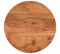 QJBSAVVA Plateau de table rond en bois massif d'acacia non traité - Diamètre : 50 x 3,8 cm - Plaque en bois massif non traité pour table d'appoint, table de bar ou projet de meubles DIY - Plateau de